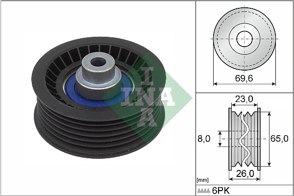 Deflection/Guide Pulley, V-ribbed belt